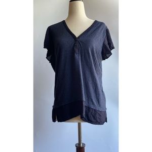 🌻Vince Camuto Jersey Blouse Button Front Blue M